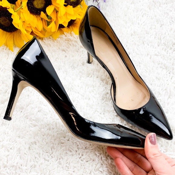 J. Crew Shoes - J. CREW Italy Black Patent Leather Heel Shoes 8.5